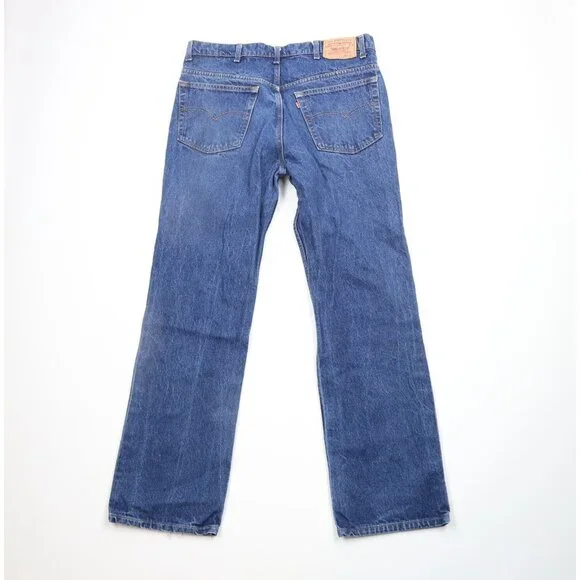 Vintage 80s Levis 517xx Mens 38x33 Distressed Flared Wide Leg Bootcut Jeans USA